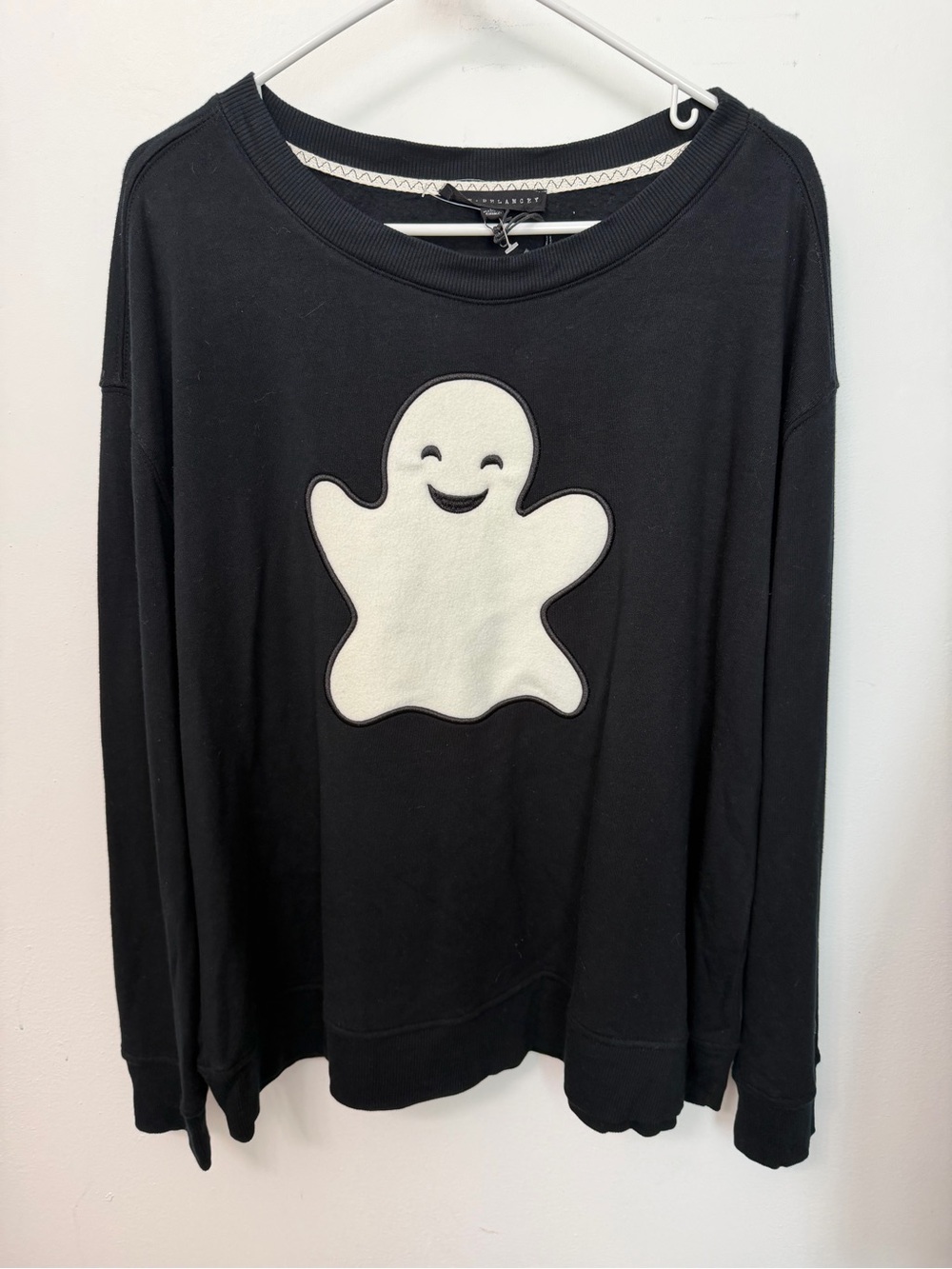 Jane and Delancey Halloween Ghost Black Crewneck Sweatshirt